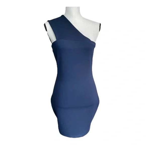Superdown bodycon navy mini dress size M homecoming, club, college, one shoulder - Picture 11 of 12